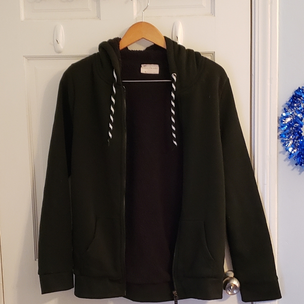 Black Zip up with Sherpa Fur
